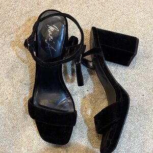 Elegant Black Suede 4 inch Block Heel by Mari A.-Size 10